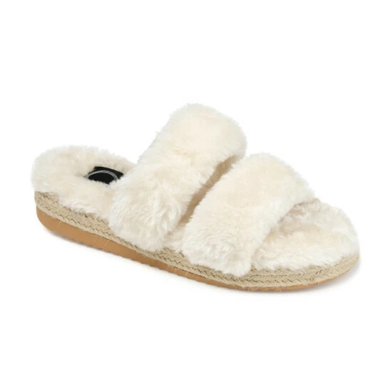Brand new ๐ Journee Collection ๐ฉ Women's Faux Fur Relaxx Slipper Yellow ๐