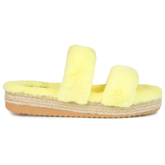 Brand new ๐ Journee Collection ๐ฉ Women's Faux Fur Relaxx Slipper Yellow ๐ - Image 2