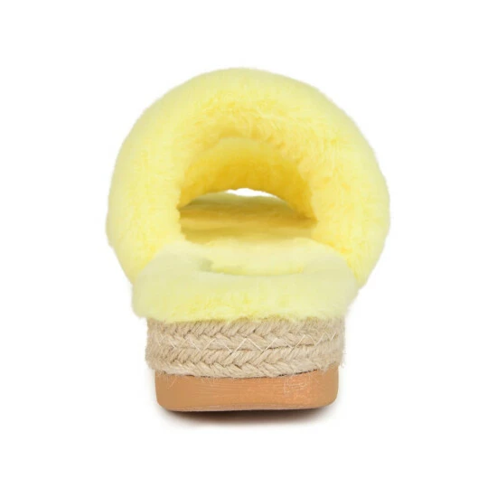 Brand new ๐ Journee Collection ๐ฉ Women's Faux Fur Relaxx Slipper Yellow ๐ - Image 6