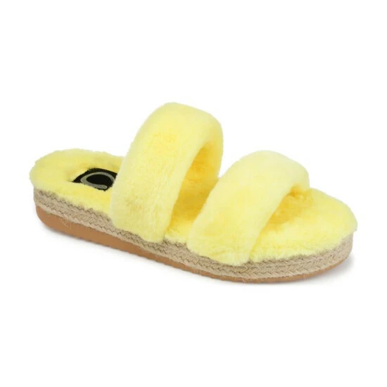 Brand new ๐ Journee Collection ๐ฉ Women's Faux Fur Relaxx Slipper Yellow ๐ - Image 11