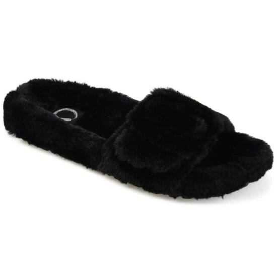 Outlet โ Journee Collection ๐ฉ Women's Faux Fur Shadow Slipper Brown โ๏ธ - Image 8